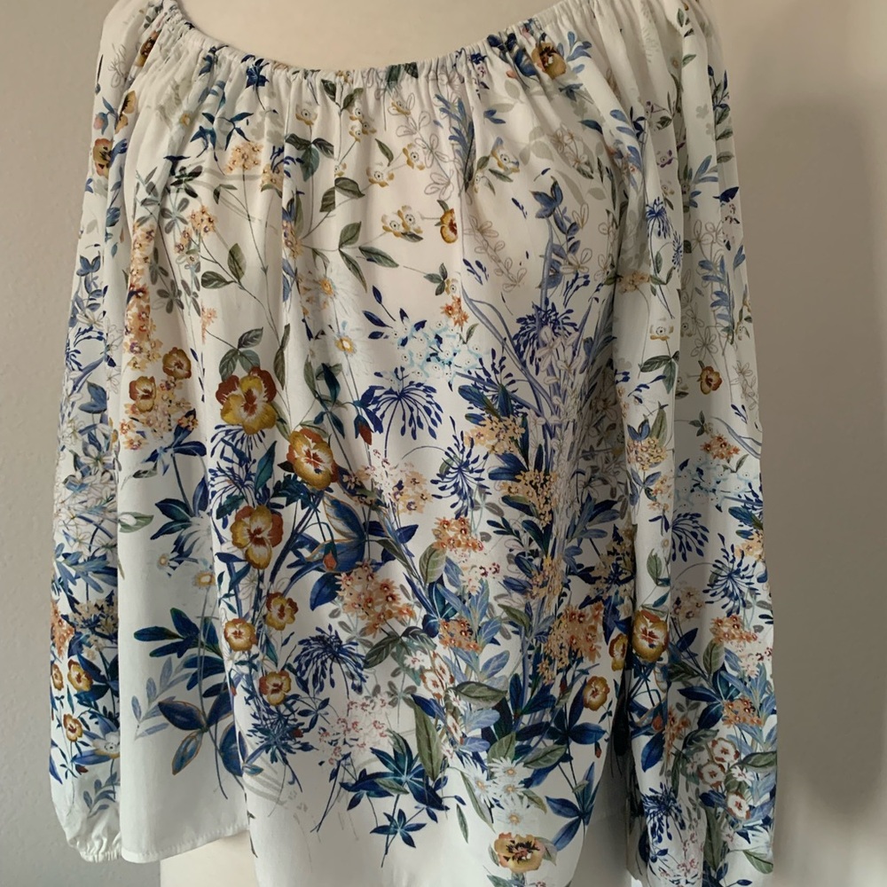 Karen Kane Floral Print Off-Shoulder Blouse